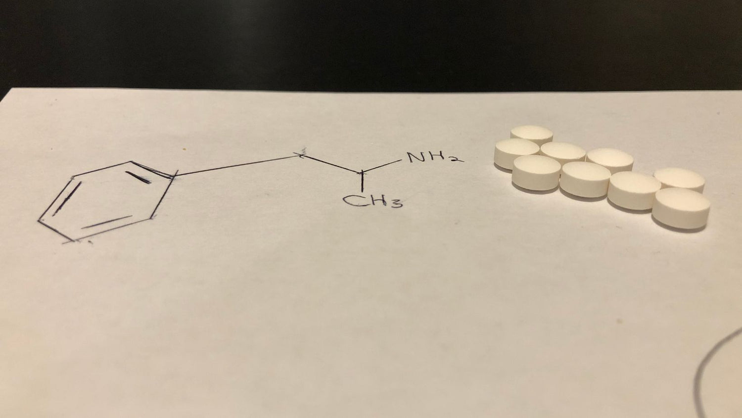 Amphetamine or adderall molecular structure