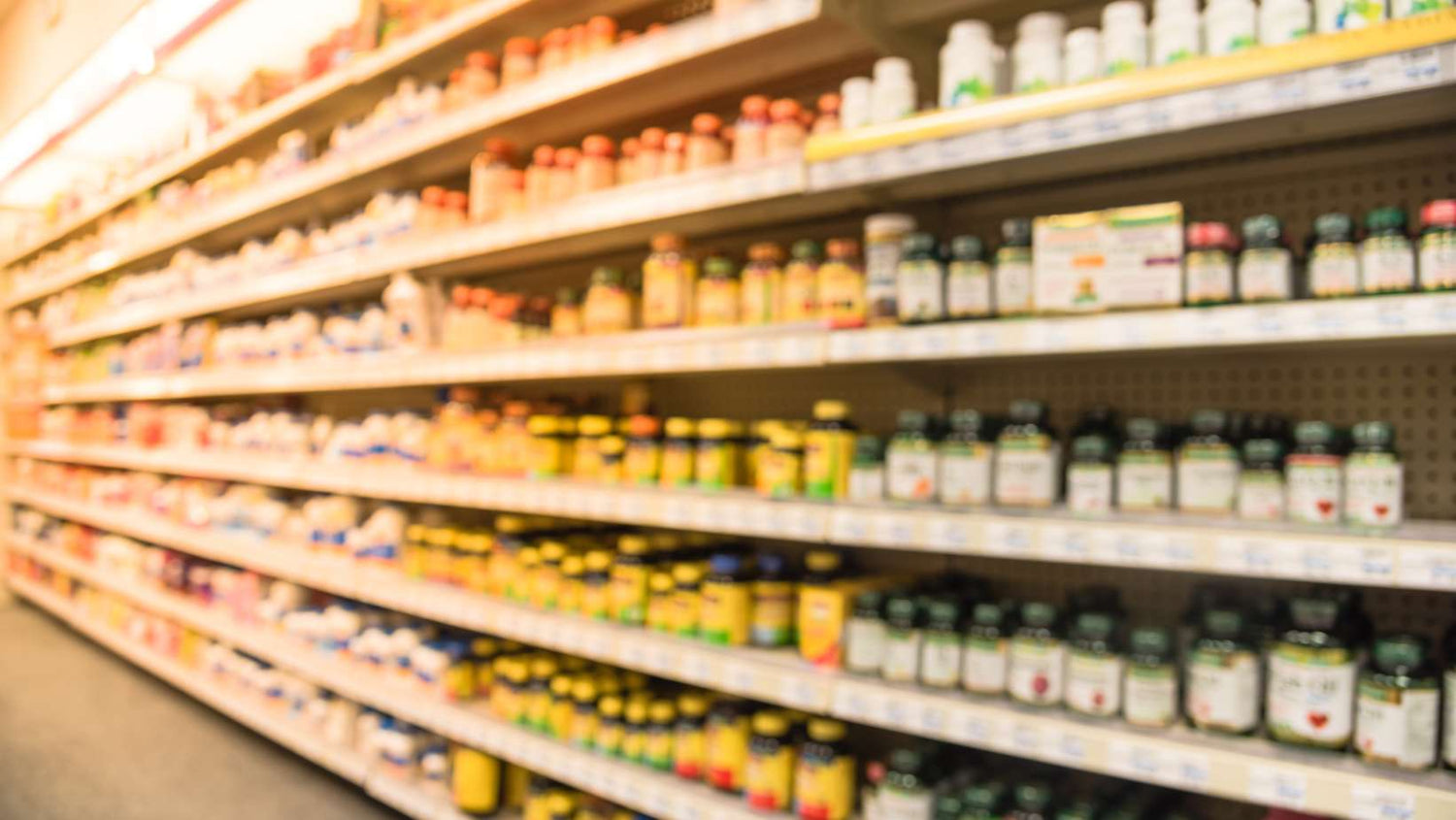 Blurry image of probiotic bottles