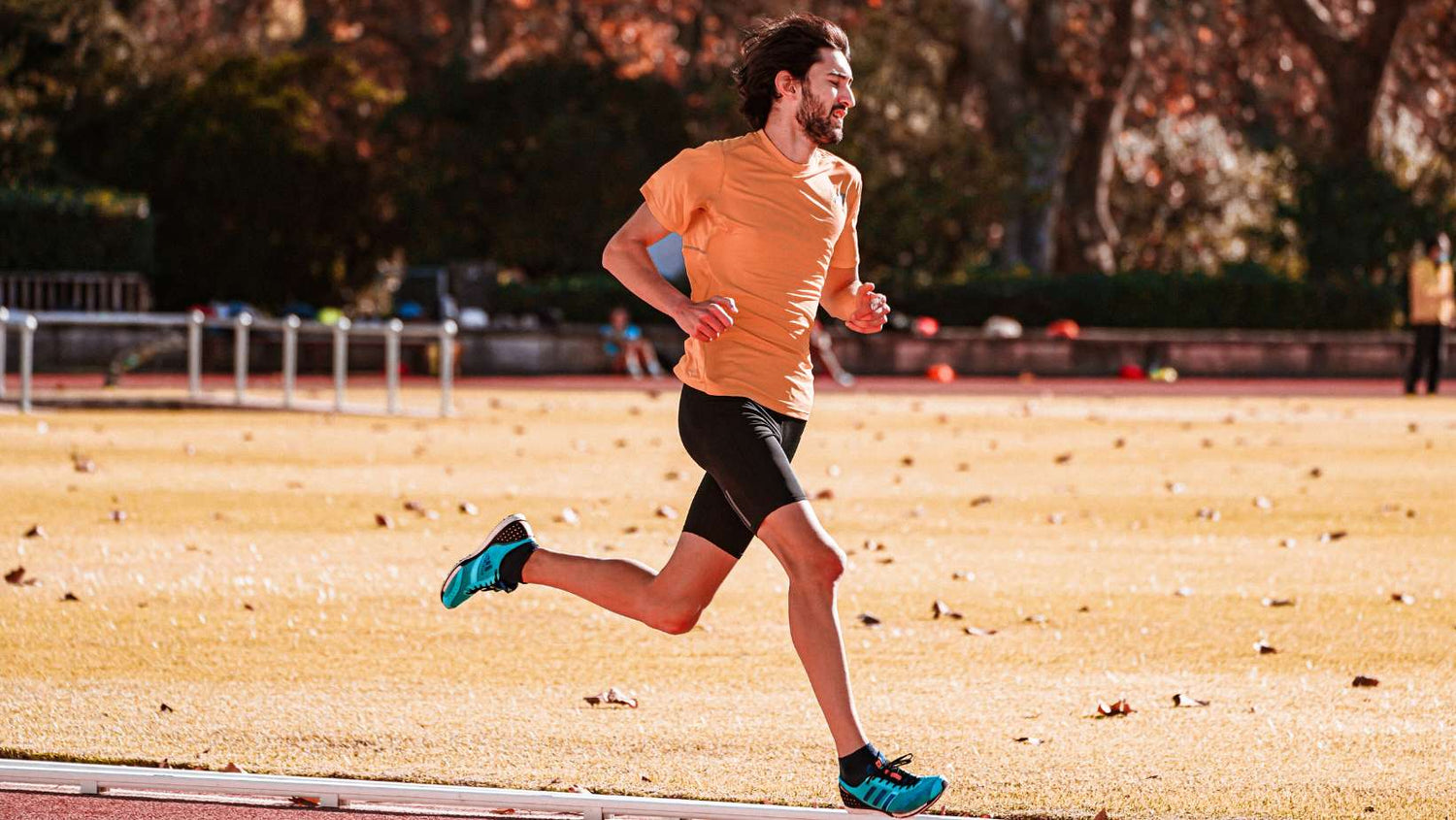 Man Running on Stadium