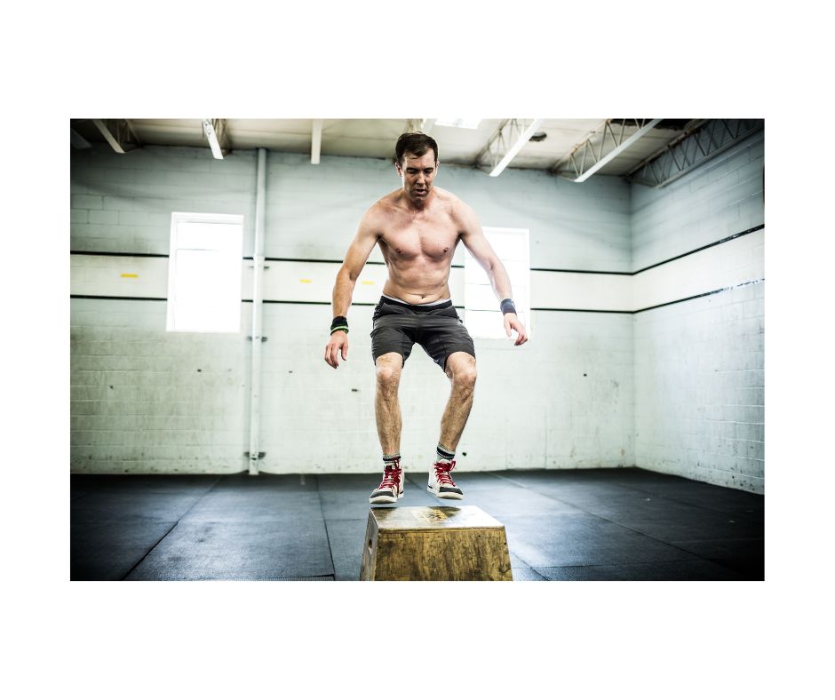 guy doing a box jump